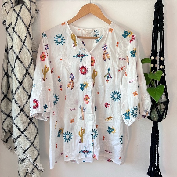 Johnny Was Louanne Embroidered Top - Picture 1 of 4
